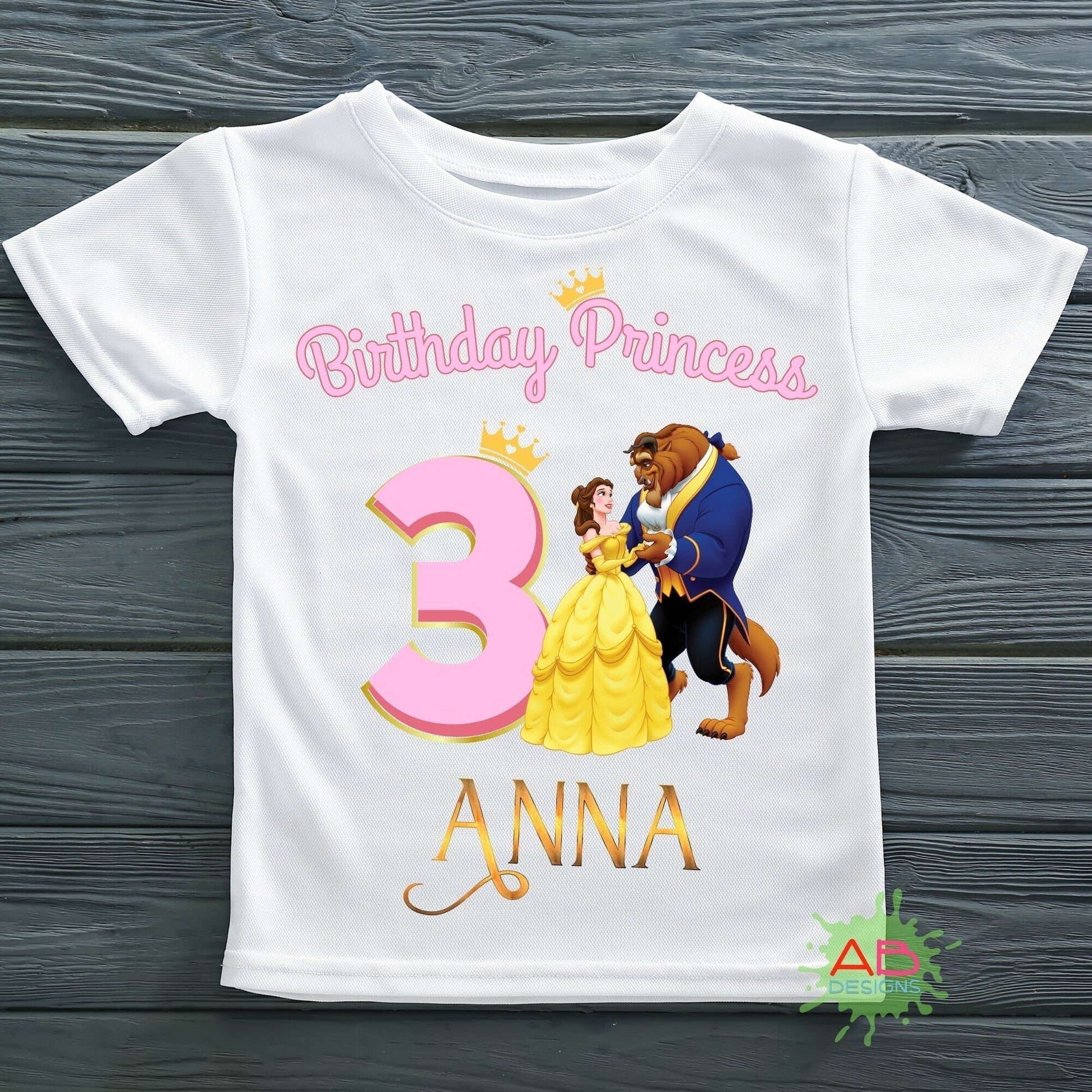 Bella Birthday T-shirt for Girls - Personalised Princess Bella Birthday Top, princess Bella birthday party, princess Bella tee, bella birthday top with name