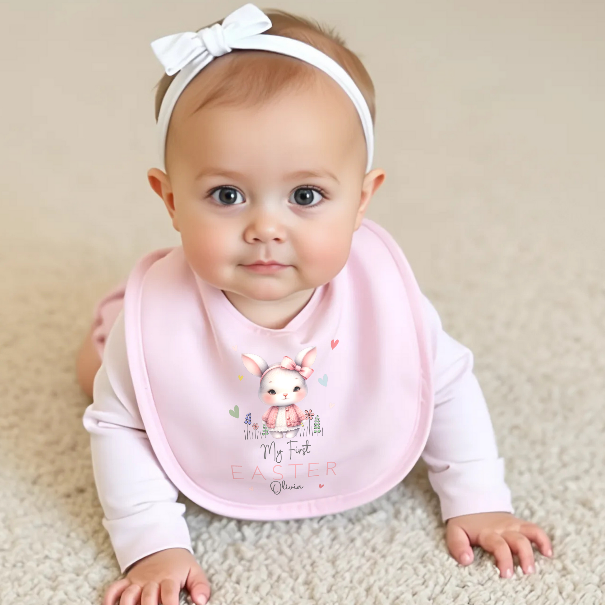 Easter Babygrow - Baby Girl's First Easter Personalised Outfit, newborn easter gift, personalised first easter outfit, my first easter babygrow
