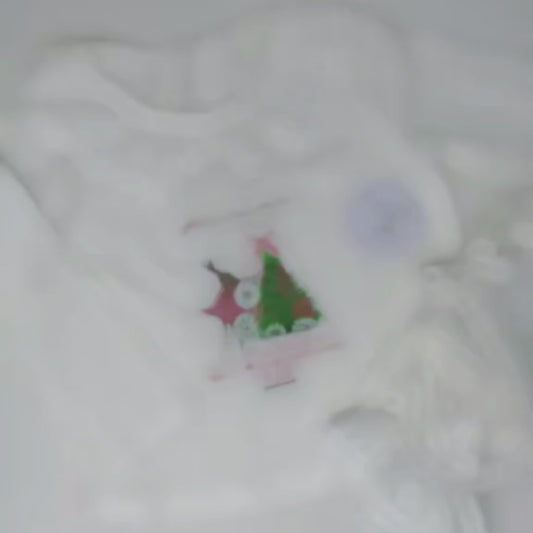 Embroidered First Christmas Pyjamas for Girls – Personalised White Baby Christmas PJs