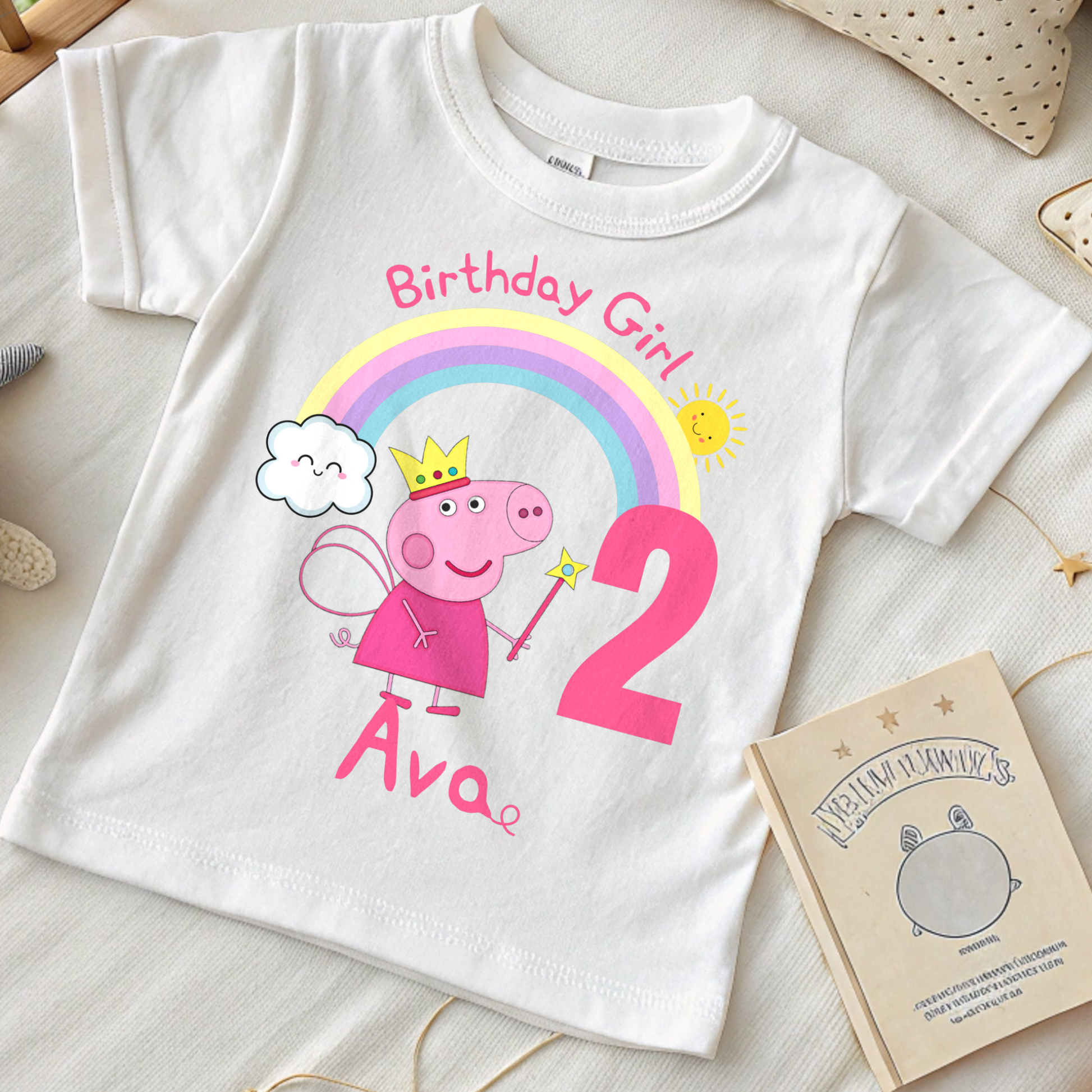 Peppa Pig Birthday T-shirt, custom peppa pig, peppa pig with name, peppa pig birthday tee, peppa pig custom shirt