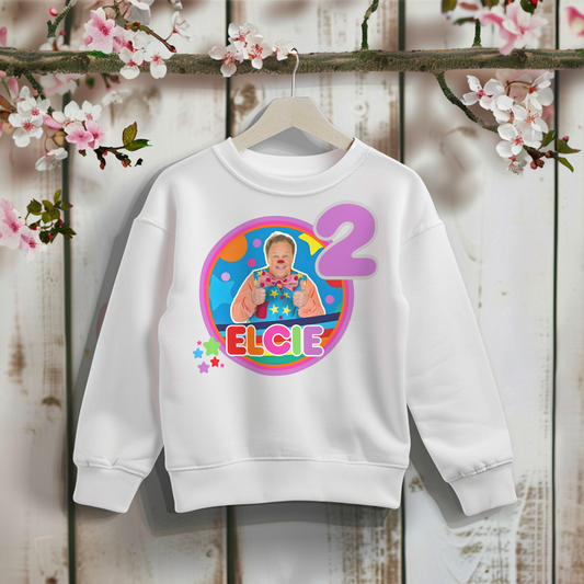 Custom Sweatshirt | Girls Personalised Mr Tumble Birthday Jumper