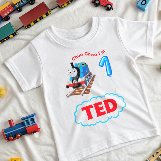 Birthday T-shirt - Custom Thomas Engine Kids Birthday Tee