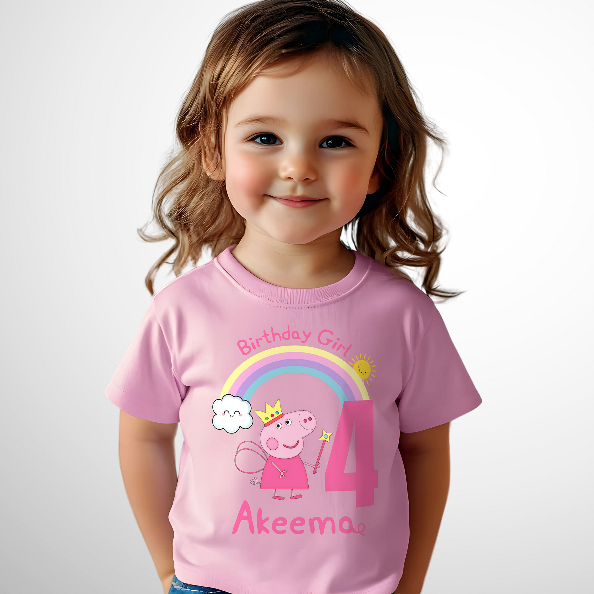 Peppa Pig Birthday T-shirt, custom peppa pig, peppa pig with name, peppa pig birthday tee, peppa pig custom shirt