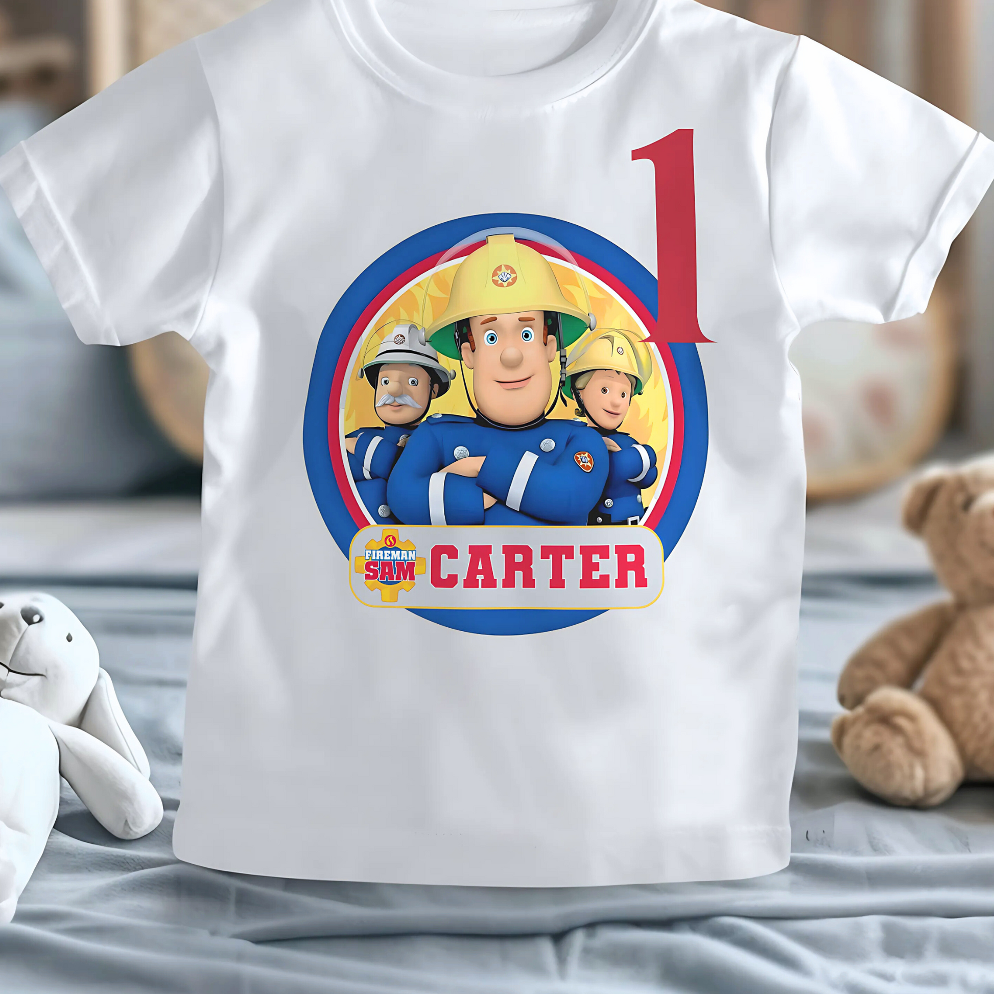 Birthday T-shirt | Custom Fireman Sam Birthday Shirt for Boys