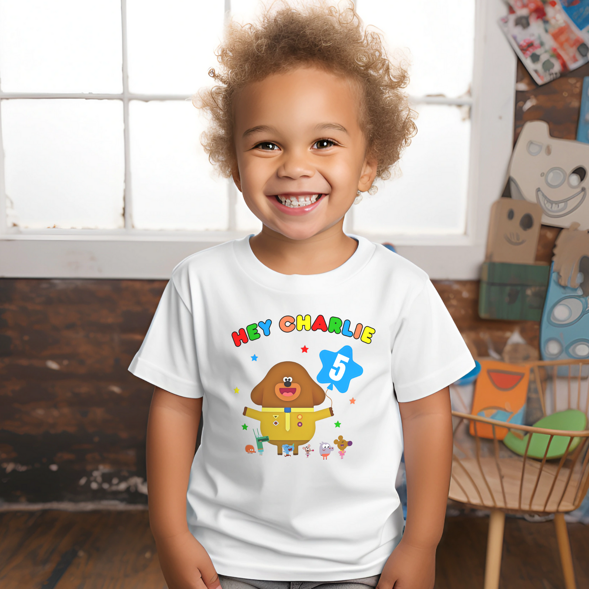 Birthday T-shirt: Personalised Boys Hey Duggee Birthday Top