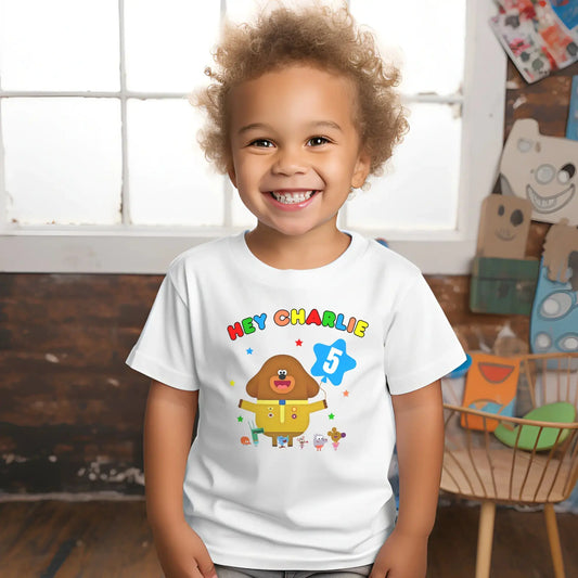 Birthday T-shirt: Personalised Boys Hey Duggee Birthday Top