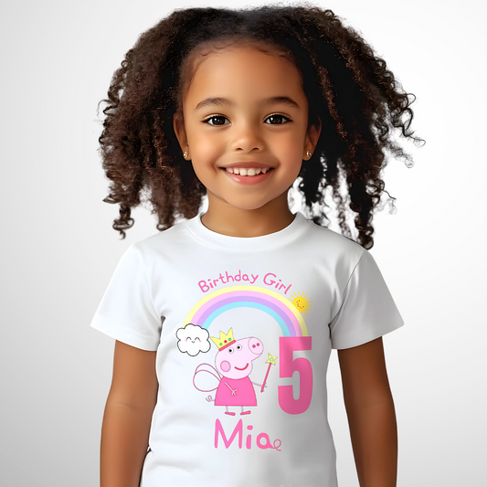 Peppa Pig Birthday T-shirt, custom peppa pig, peppa pig with name, peppa pig birthday tee, peppa pig custom shirt