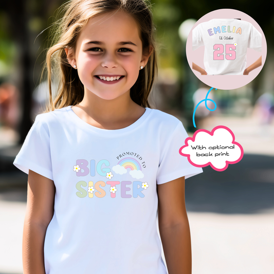 Baby Announcement T-Shirt - Promoted to Big Bigger Sister Gift