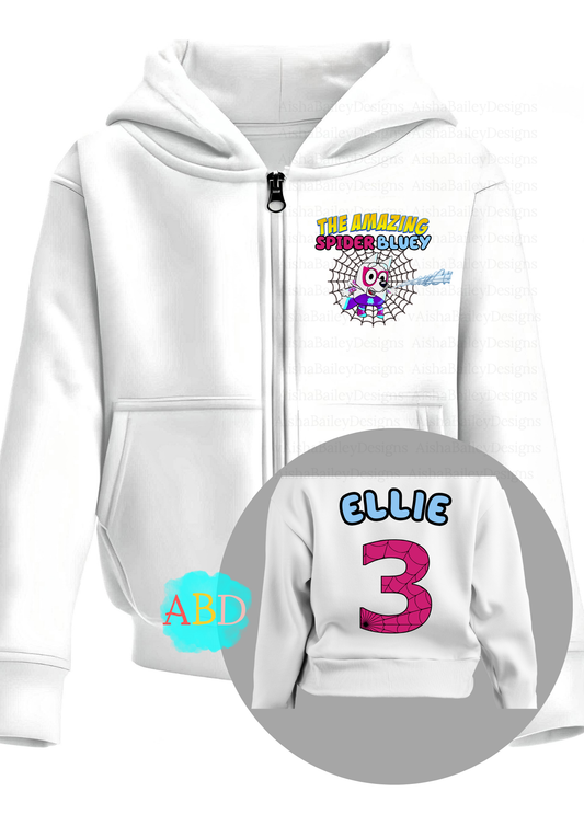 Custom Hoodie for Girls - Personalised Spider Muffin from Bluey Hoodie