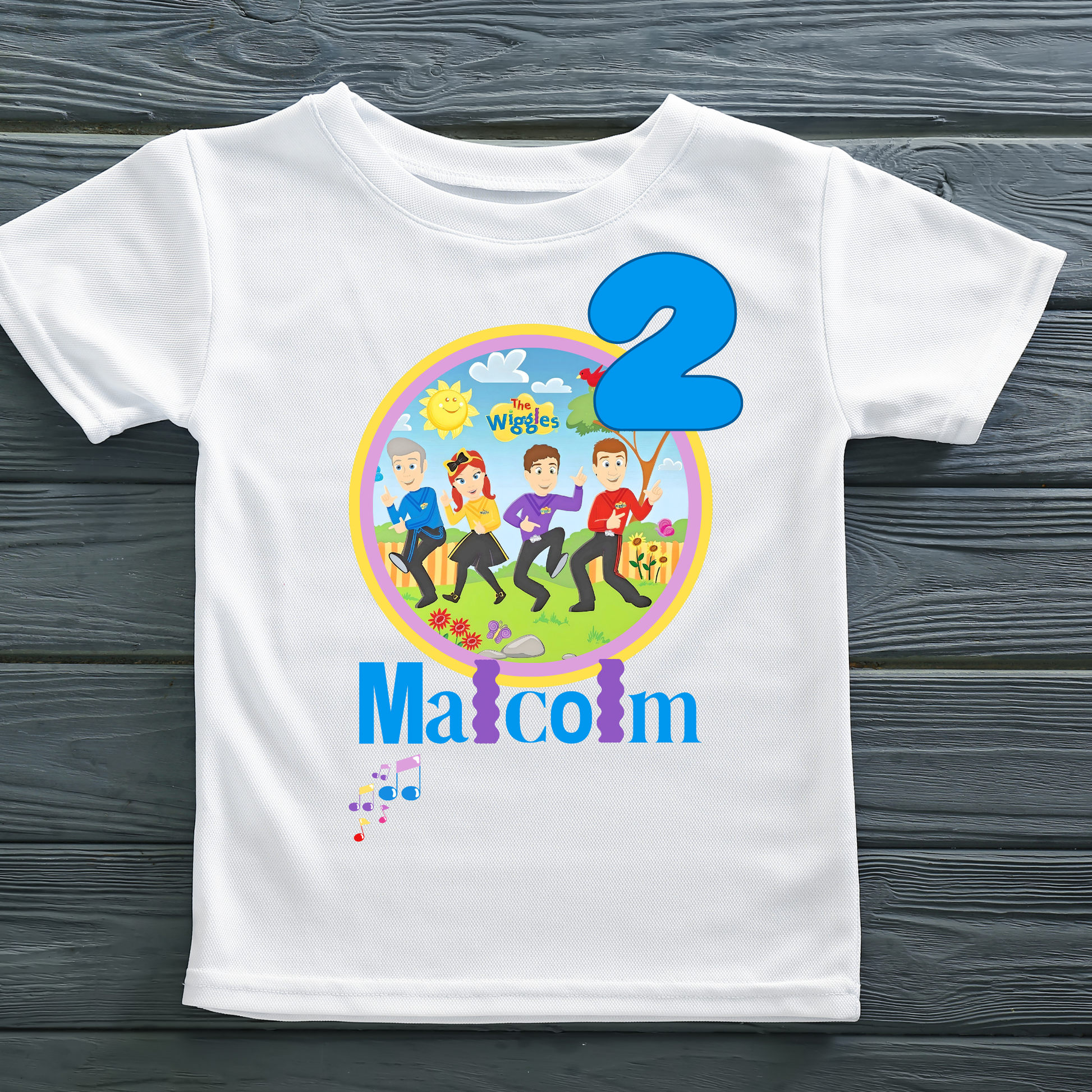 Wiggles birthday t-shirt, boys wiggles tshirt, personalised wiggles with name, custom wiggles birthday