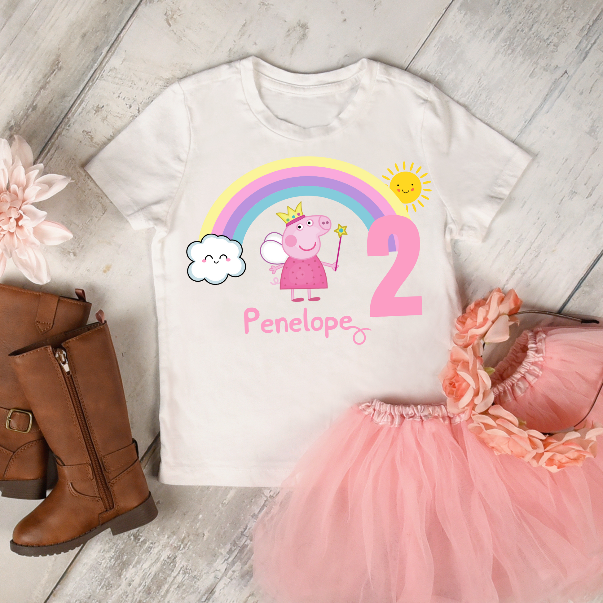 peppa Pig birthday t-shirt, peppa pig birthday, peppa birthday tee with name, custom peppa tshirt