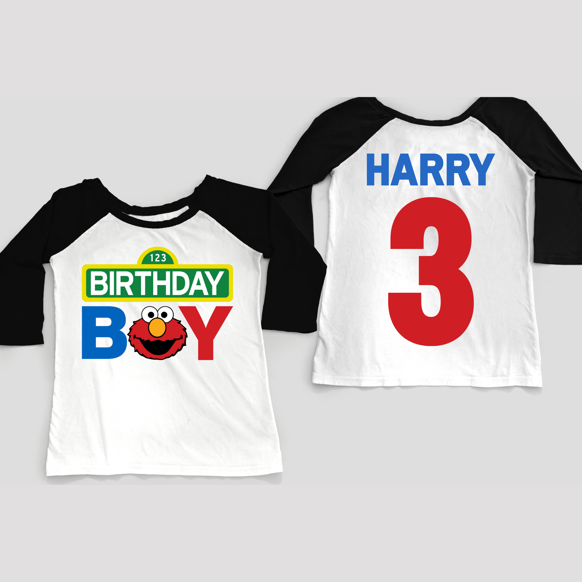 Boys Sesame street personalised top, biys custom Elmo, baby's personalised 1st, custom boys birthday top