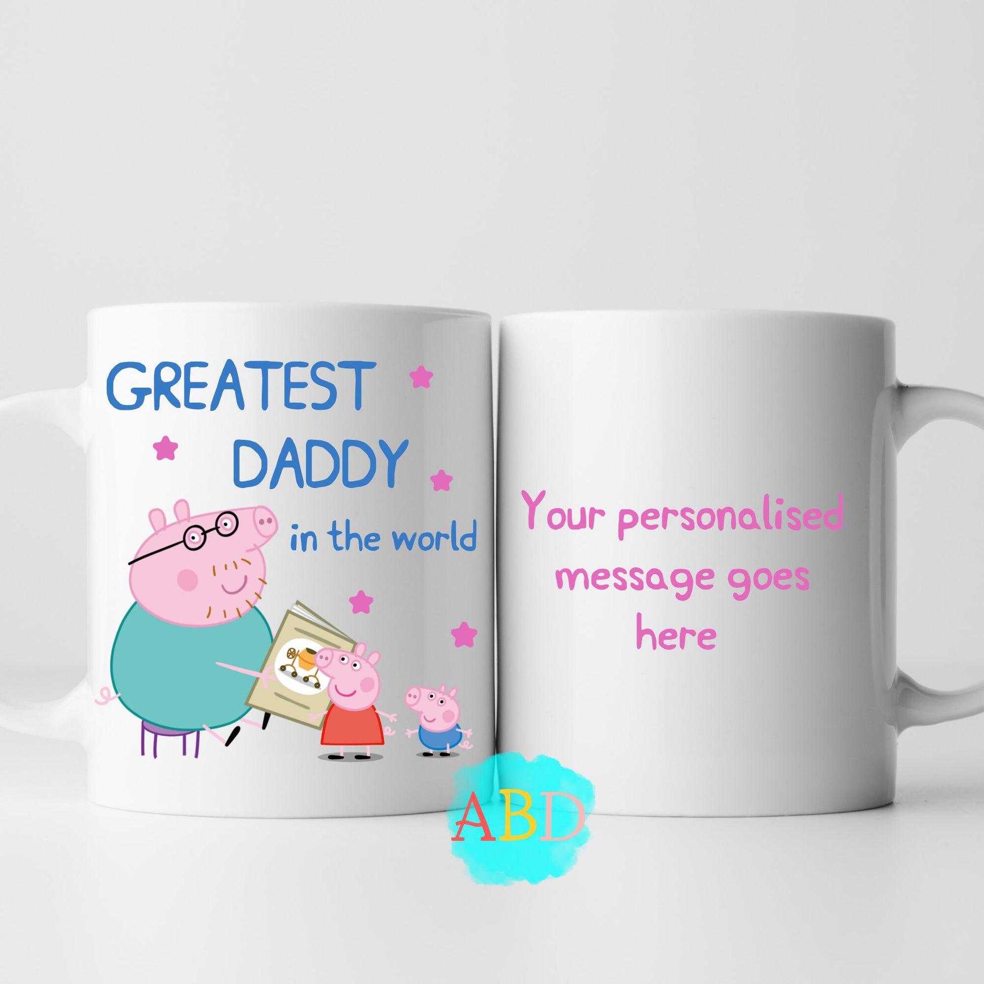 Custom Peppa Pig Greatest Daddy Mug, Daddy Pig gift mug, Daddy Pig birthday mug, Daddy gift mug, Funny Daddy Gifts, Dad's Christmas Mug