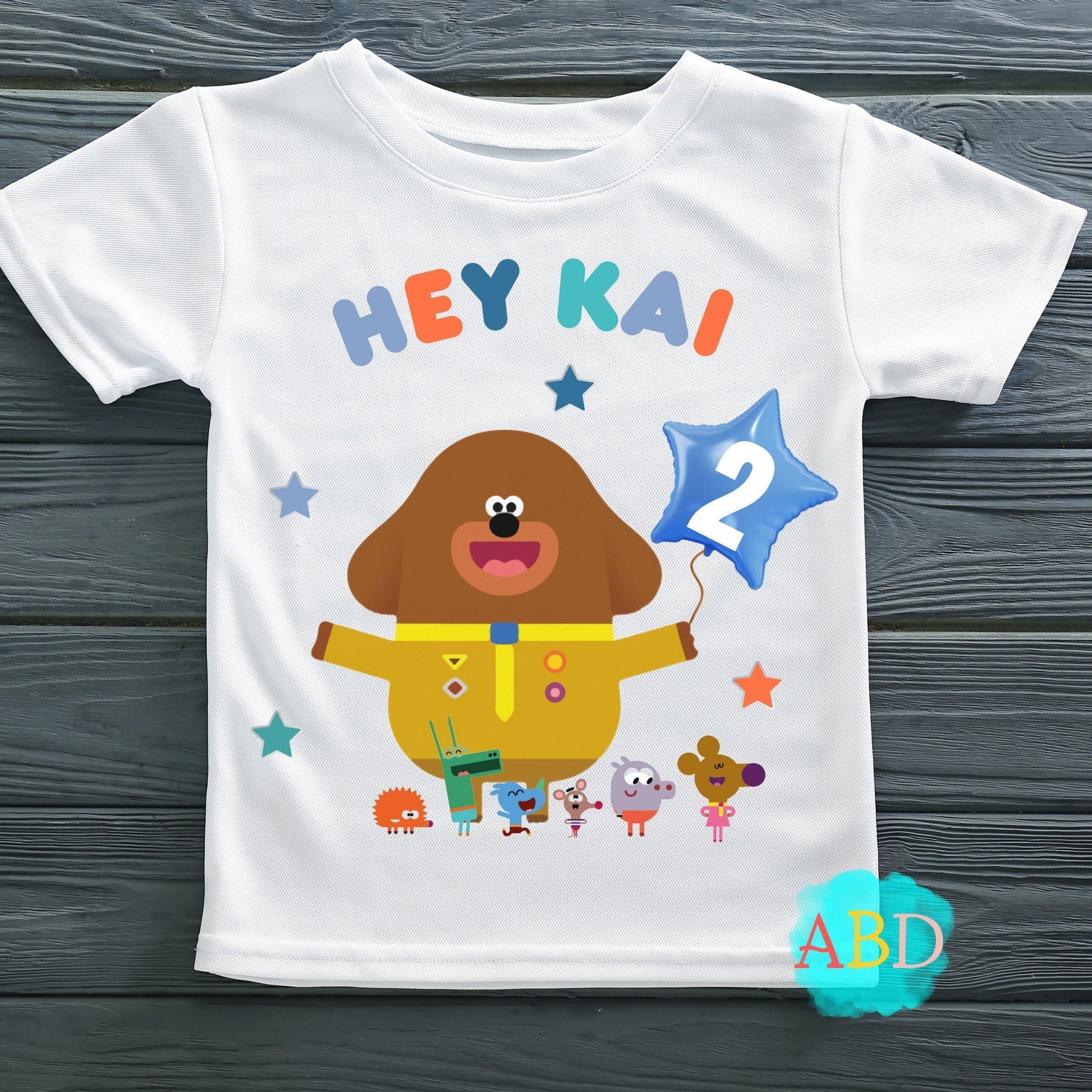Birthday T-shirt: Personalised Hey Duggee Birthday Tee for Boys