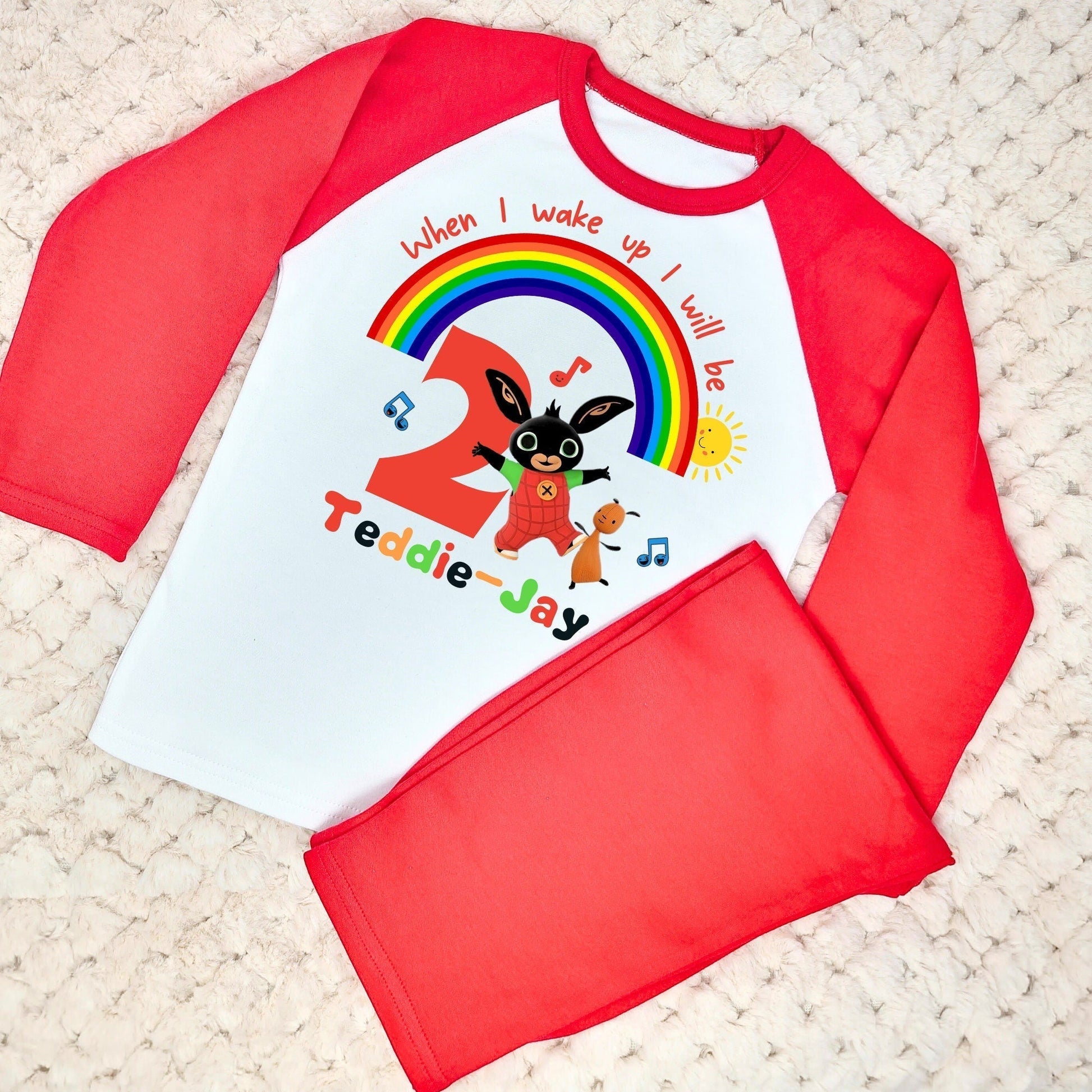 Bing Bunny Birthday Pyjamas - Personalised Bing Bunny for Boys, When i wake up Bing bunny, bing bunny birthday pyjamas, pajamas bing bunny, cbeebies birthday pjs