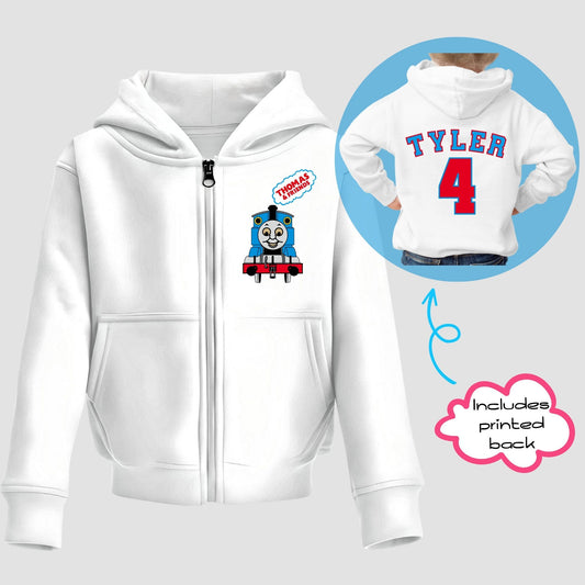 Custom Hoodie for Kids - Personalised Thomas Zip-up for Girls