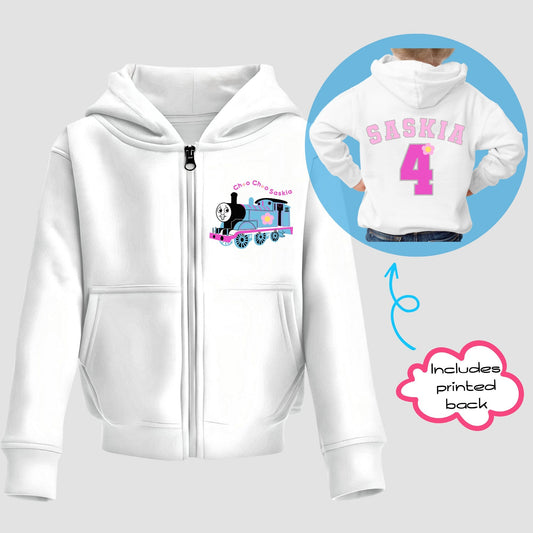 Custom Hoodie for Girls - Thomas Tank Engine Zip-up Hoodie 