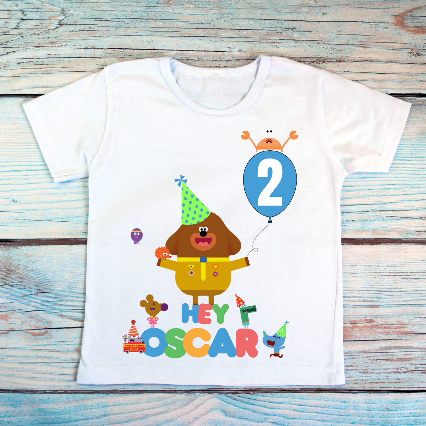 Hey Duggee blue balloon birthday t-shirt, Hey Duggee Personalised birthday t-shirt for boys, cusom Hey Dugge Dugee, Personalised Hey Duggee Boys Girls shirt, personalised 1st 2nd 3rd birthday, Personalised Hey Duggee Birthday t-shirt, Custom Duggee